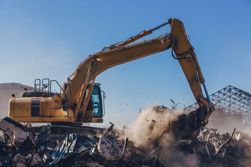 Demolition Crew Operating Machinery